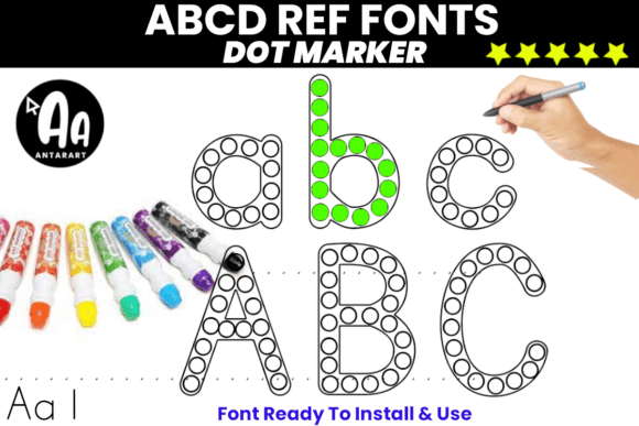 Abc Dot Marker: A Dotted Display Font for Creative Worksheets