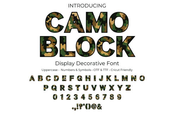 Camo Block: Bold Typography for Outdoor & Military Designs