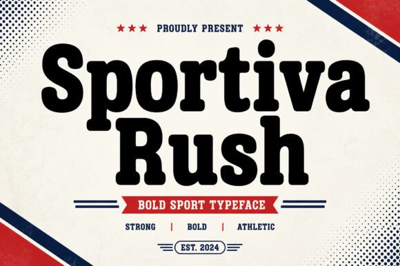 Sportiva Rush: Bold Varsity Display Font